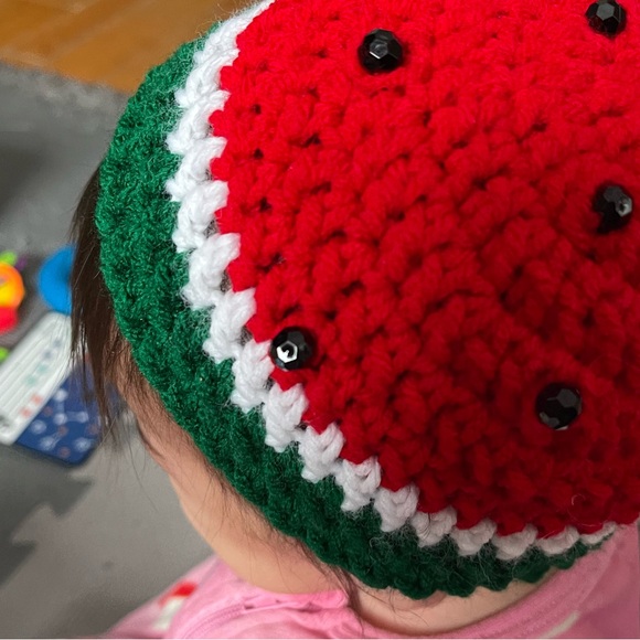 Handmade 0-3M ❤️ Crochet Watermelon Beanie - Picture 4 of 4